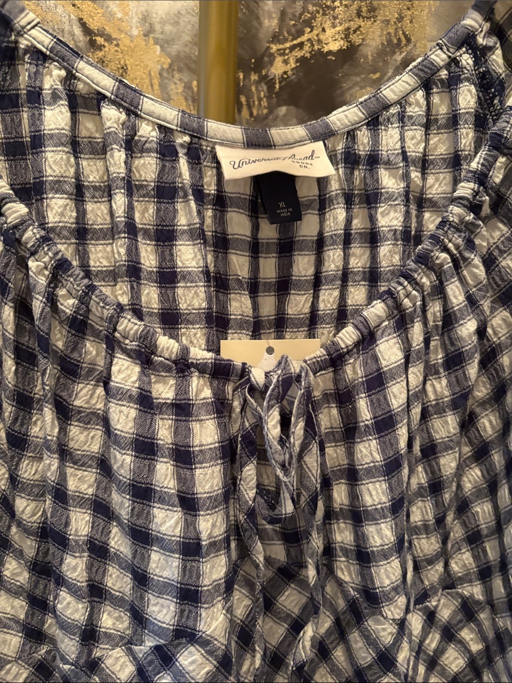Universal Thread Blue and White Gingham Midi Dress - Picture 2 of 4